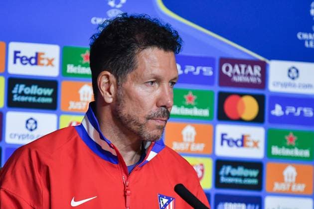 Atletico de Madrid Vs Eintracht Frankfurt press conference, PK, Pressekonferenz in Madrid - 29 Sep 2025 Diego Pablo Simeone, head coach of Atletico de Madrid, attends a press conference ahead of their UEFA Champions League 2025 26 match against Eintracht Frankfurt at Riyadh Air Metropolitano. Madrid Spain Copyright: xAtilanoxGarciax xSOPAxImagesx FOTO50176