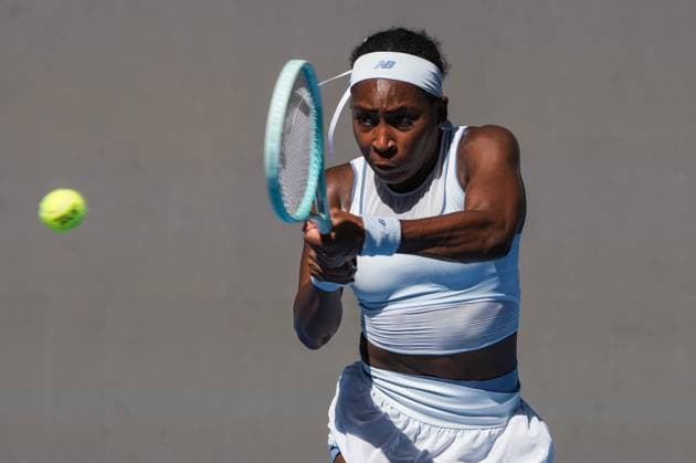 BEIJING, CHINA - SEPTEMBER 30: Coco Gauff of the United States returns a shot in the Women s Singles Round of 16 match against Belinda Bencic of Switzerland on day 9 of the 2025 China Open at the National Tennis Center on September 30, 2025 in Beijing, China.  Copyright: xVCGx 111594162686
