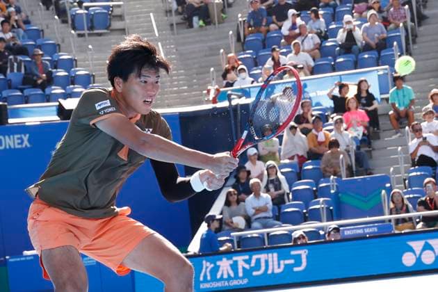 September 30, 2025, Tokyo, Japan: Takeru YUZUKI (JPN) in action against Hugo NYS (MON) and Edouard ROGER-VASSELIN (FRA) during the Doubles Final match of the Japan Open Tennis Championships at Ariake Colosseum in Tokyo. The tournament runs from September 22 to 30. Tokyo Japan - ZUMAm191 20250930_aap_m191_010 Copyright: xRodrigoxReyesxMarinx