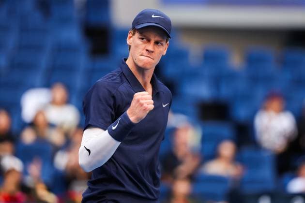 BEIJING, CHINA - SEPTEMBER 30: Jannik Sinner of Italy reacts in the Men s Singles Semifinal match against Alex De Minaur of Australia on day 9 of the 2025 China Open at the National Tennis Center on September 30, 2025 in Beijing, China.  Copyright: xVCGx 111594181587