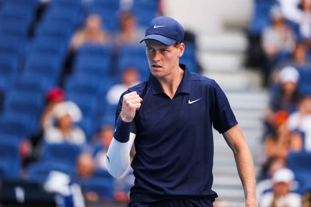 BEIJING, CHINA - SEPTEMBER 30: Jannik Sinner of Italy reacts in the Men s Singles Semifinal match against Alex De Minaur of Australia on day 9 of the 2025 China Open at the National Tennis Center on September 30, 2025 in Beijing, China.  Copyright: xVCGx 111594181388