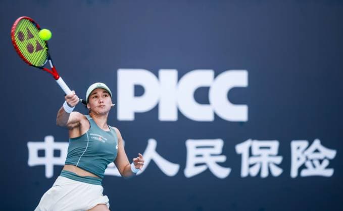 BEIJING, CHINA - SEPTEMBER 30: Eva Lys of Germany competes in the Women s Singles Round of 16 match against McCartney Kessler of the United States on day 9 of the 2025 China Open at the National Tennis Center on September 30, 2025 in Beijing, China.  Copyright: xVCGx 111594178690