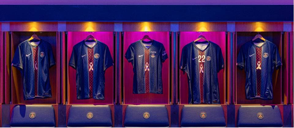 PSG Support the Pink October Campaign - Paris Pink October dedicated jersey as Paris Saint-Germain is mobilizing to support the Pink October campaign. Throughout the month of October, the Club’s teams will lead prevention and awareness initiatives to contribute to the fight against breast cancer. Paris, France on September 2025. Photo by AOP for PSG via ABACAPRESS.COM Paris France  Copyright: xABACAx