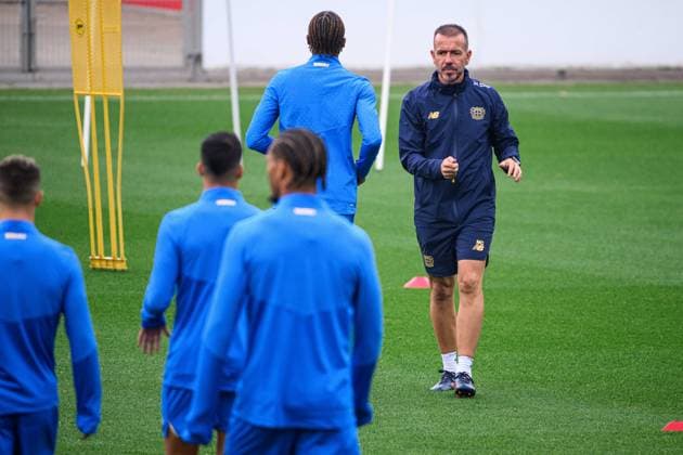 LEVERKUSEN, GERMANY - 30 SEPTEMBER, 2025: Miguel Angel Campos Vasquez - UEFA Champions League, MD-1, practice FC Bayer 04 Leverkusen at BayArena.  Copyright: xVITALIIxKLIUIEVx