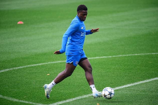 LEVERKUSEN, GERMANY - 30 SEPTEMBER, 2025: Ken Izekor - UEFA Champions League, MD-1, practice FC Bayer 04 Leverkusen at BayArena.  Copyright: xVITALIIxKLIUIEVx