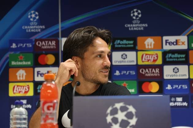 Union s Kevin Mac Allister pictured during a press conference, PK, Pressekonferenz of Belgian soccer team Royale Union Saint-Gilloise in Brussels, on Tuesday 30 September 2025. The team prepares for tomorrow s match against English team Newcastle United FC, on the second day of the League phase of the UEFA Champions League tournament. VIRGINIExLEFOUR  x135711197x