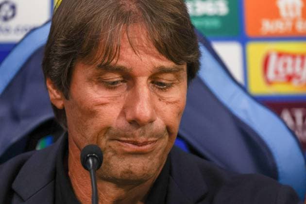 Antonio Conte s press conference, PK, Pressekonferenz Antonio Conte Head Coach of SSC Napoli During the press conference on September 30, 2025, valid for the Champions League, before the 2025 26 match between Napoli and Sporting Lisbon in Naples at the Stadio Maradona. In the photo: Napoli Stadio Maradona Campania ITALIA Copyright: xFABIOxSASSOxFabioxSassox 0A4A5490