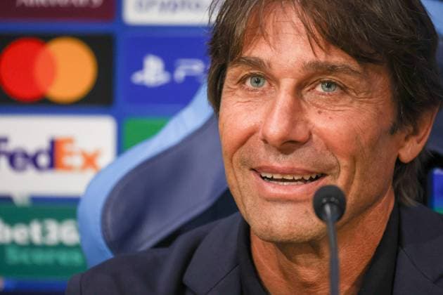 Antonio Conte s press conference, PK, Pressekonferenz Antonio Conte Head Coach of SSC Napoli During the press conference on September 30, 2025, valid for the Champions League, before the 2025 26 match between Napoli and Sporting Lisbon in Naples at the Stadio Maradona. In the photo: Napoli Stadio Maradona Campania ITALIA Copyright: xFABIOxSASSOxFabioxSassox 0A4A5519