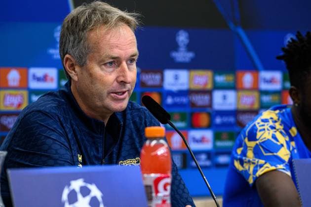 LEVERKUSEN, GERMANY - 30 SEPTEMBER, 2025: Kasper Hjulmand - UEFA Champions League, MD-1, press conference, PK, Pressekonferenz at BayArena.  Copyright: xx