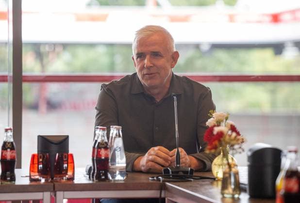 Fußball, Herren, Saison 2025 2026, 1. Bundesliga, 1. FC Union Berlin, Medienrunde mit Präsident Dirk Zingler (1. FC Union) zum aktuellen Stand zur geplanten Erweiterung des Stadions An der Alten Försterei, 30.09. 2025, Copyright: xMatthiasxKochx