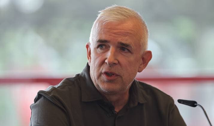 Präsident Dirk Zingler Pressekonferenz zum Stadionausbau Fußball Fussball Bundesliga Herren DFL Saison 2024 2025 30.09.2025 1.FC Union Berlin FCU DFL regulations prohibit any use of photographs as image sequences and or quasi-video.