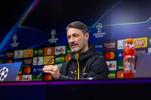 30.09.2025, Pressekonferenz zum UEFA Champions League Spiel zwischen Borussia Dortmund und Atletico Bilbao, Trainer Niko Kovac (Borussia Dortmund) grinst, Dortmund Trainingsgelände Borussia Dortmund NRW Deutschland xRHR-FOTO DEx Copyright: DennisxEwert RHR-FOTOx RHR-FOTO DE