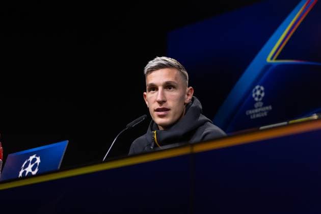 30.09.2025, Pressekonferenz zum UEFA Champions League Spiel zwischen Borussia Dortmund und Atletico Bilbao, Nico Schlotterbeck (Borussia Dortmund), Dortmund Trainingsgelände Borussia Dortmund NRW Deutschland xRHR-FOTO DEx Copyright: DennisxEwert RHR-FOTOx RHR-FOTO DE