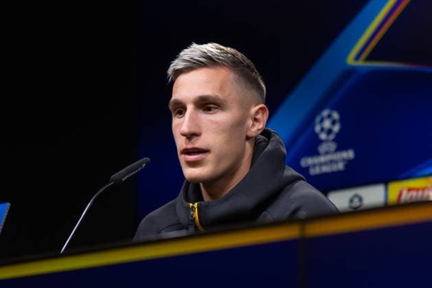 30.09.2025, Pressekonferenz zum UEFA Champions League Spiel zwischen Borussia Dortmund und Atletico Bilbao, Nico Schlotterbeck (Borussia Dortmund), Dortmund Trainingsgelände Borussia Dortmund NRW Deutschland xRHR-FOTO DEx Copyright: DennisxEwert RHR-FOTOx RHR-FOTO DE