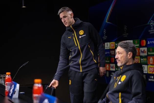 30.09.2025, Pressekonferenz zum UEFA Champions League Spiel zwischen Borussia Dortmund und Atletico Bilbao, Nico Schlotterbeck (Borussia Dortmund), Dortmund Trainingsgelände Borussia Dortmund NRW Deutschland xRHR-FOTO DEx Copyright: DennisxEwert RHR-FOTOx RHR-FOTO DE