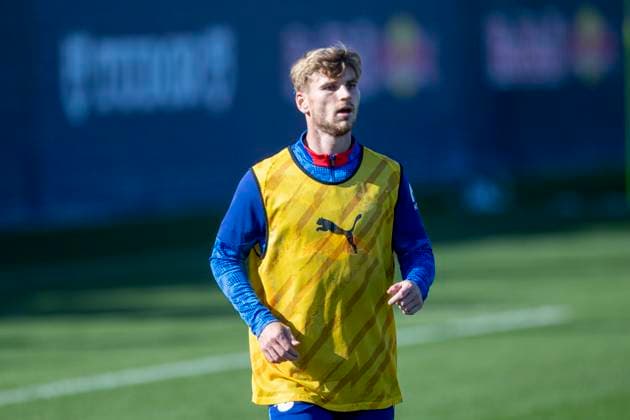 GER, Leipzig, Fußball, Bundesliga, oeffentliches Training, RB Leipzig im Bild v.l.: Timo Werner (RB Leipzig 36), 30.09.2025, RB Leipzig Training Akademie Cottaweg Leipzig DFL DFB REGULATIONS PROHIBIT ANY USE OF PHOTOGRAPHS AS IMAGE SEQUENCES AND OR QUASI-VIDEO, Copyright: HMBxMedia PaulxFritz
