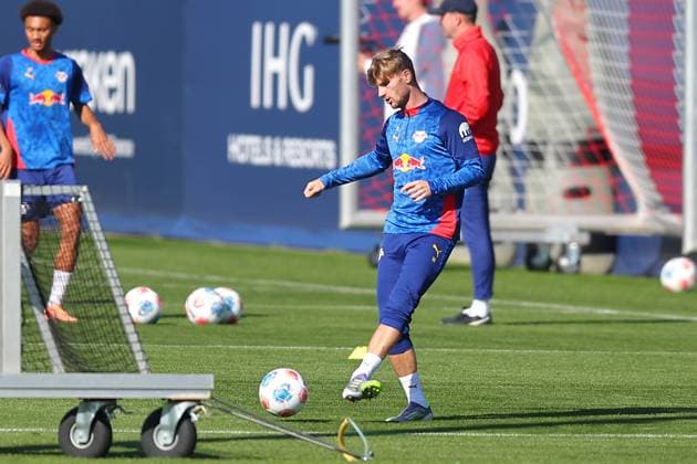 Training RB Leipzig Bundesliga Leipzig, 30.09.2025, Trainingszentrum am Cottaweg, Saison 2025 2026, Fußball, Männer, 1. Bundesliga , Training RB Leipzig , Im Bild: Timo Werner ,