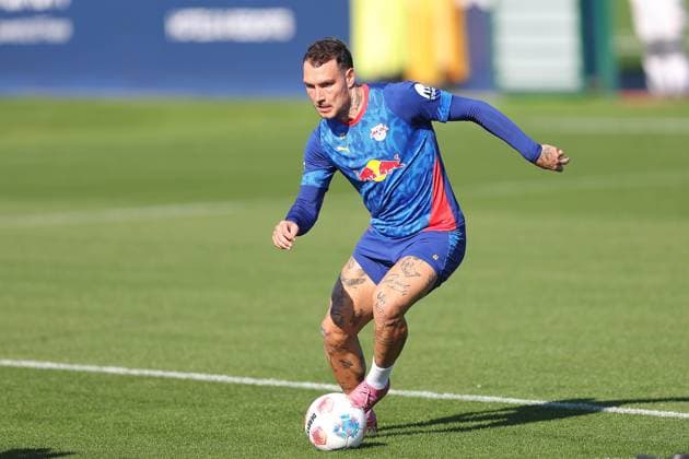 Training RB Leipzig Bundesliga Leipzig, 30.09.2025, Trainingszentrum am Cottaweg, Saison 2025 2026, Fußball, Männer, 1. Bundesliga , Training RB Leipzig , Im Bild: David Raum ,