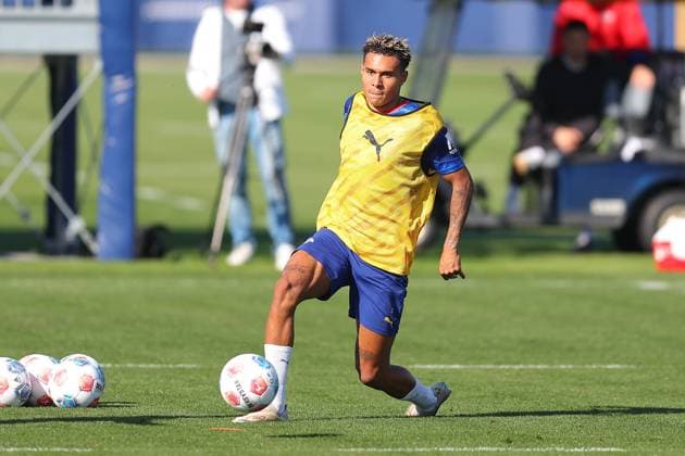 Training RB Leipzig Bundesliga Leipzig, 30.09.2025, Trainingszentrum am Cottaweg, Saison 2025 2026, Fußball, Männer, 1. Bundesliga , Training RB Leipzig , Im Bild: Antonio Nusa ,