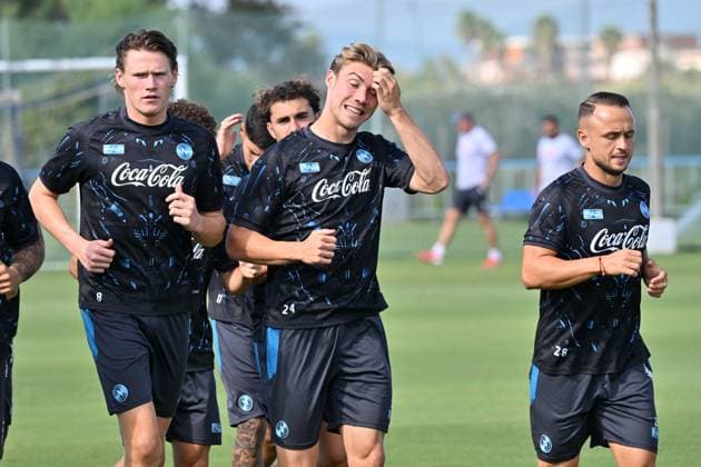 Foto IPP Felice De Martino Napoli 30 09 2025 Calcio Allenamento Napoli pre gara Champions League con lo Sporting Lisbona Italy Photo Press World Copyright Napoli italy Italia ITALY  Copyright: xR4924_italyphotopressx