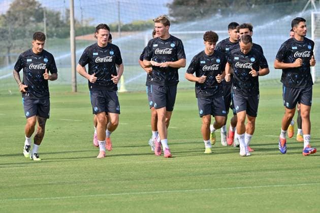 Foto IPP Felice De Martino Napoli 30 09 2025 Calcio Allenamento Napoli pre gara Champions League con lo Sporting Lisbona Italy Photo Press World Copyright Napoli italy Italia ITALY  Copyright: xR4924_italyphotopressx