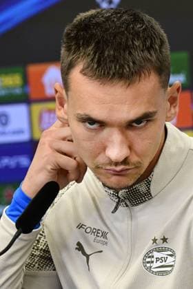 LEVERKUSEN - PSV goalkeeper Matej Kovar during the press conference, PK, Pressekonferenz before the Champions League match against Bayer Leverkusen. ANP OLAF KRAAK xVIxANPxSportx xxANPxIVx 537953433 originalFilename: 537953433.jpg