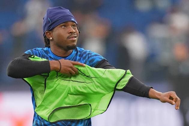 Atalanta s Ademola Lookman during the Uefa Champions League soccer match between Atalanta and Club Brugge at the New Balance Stadium in Bergamo , north Italy - Tuesday, September 30 , 2025. - Soccer .  Copyright: xSpada LaPressex