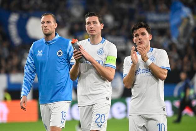 Atalanta v Club Brugge - UEFA Champions League BERGAMO, ITALY - SEPTEMBER 30 : Nilsson Gustaf forward of Club Brugge, Vanaken Hans midfielder of Club Brugge, Vetlesen Hugo midfielder of Club Brugge during the UEFA Champions League 2025 26 League Phase MD2 match between Atalanta and Club Brugge on September 30, 2025 in Bergamo, Italy, 30 09 2025 Bergamo Italy  Copyright: xPeterxDexVoechtx