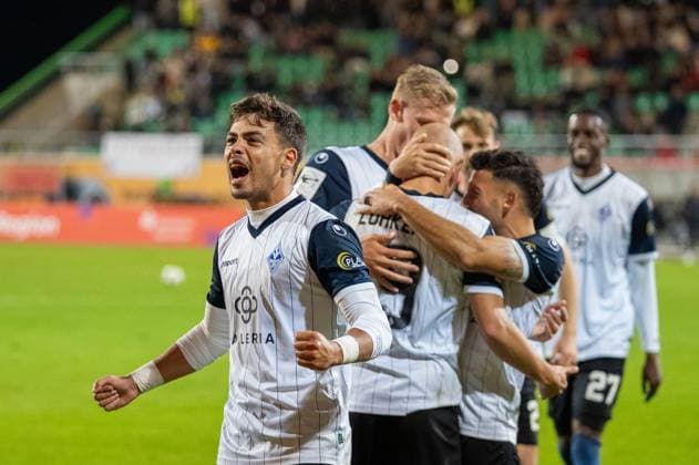 Deutschland: Fussball 3. Liga, 9. Spieltag 2025 2026, TSV Havelse-Waldhof Mannheim am 30.09. in Hannover (Eilenriede-Stadion): Torjubel zum 0:2 Copyright: xSvenxHeidmannx
