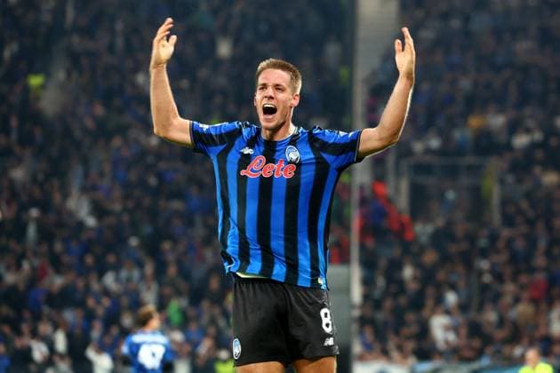 September 30, 2025, Bergamo, Lombardia: Atalanta s Mario Pasalic celebrates after goal 2-1 during the UEFA Champions League soccer match between Atalanta BC and Club Brugge at the Bergamo Stadium in Bergamo, Italy, 30 September 2025..ANSA MICHELE MARAVIGLIA. Soccer: Champions League; Atalanta-Club Brugge  - ZUMAa110 20250930_zaf_a110_061 Copyright: xMichelexMaravigliax