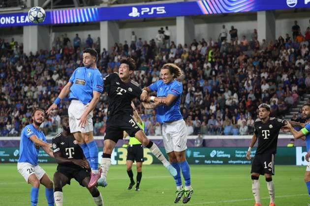 Minjae Kim (FC Bayern Muenchen , 3), David Luiz (Pahos 4), CYP, FC Pafos - FC Bayern Muenchen, Fussball, Champions-League, 2. Spieltag, Saison 2025 2026, 30.09.2025 CYP, FC Pafos - FC Bayern Muenchen, Fussball, Champions-League, 2. Spieltag, Saison 2025 2026, 30.09.2025 Limassol Copyright: xEibner-Pressefoto JoergxNiebergax EP_JNL