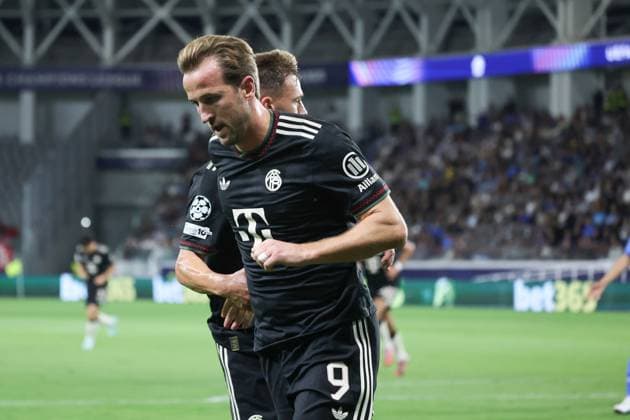 Tor fuer den FC Bayern Munechen durch Harry Kane (Bayern Muenchen 9) zum 1:0, CYP, FC Pafos - FC Bayern Muenchen, Fussball, Champions-League, 2. Spieltag, Saison 2025 2026, 30.09.2025 CYP, FC Pafos - FC Bayern Muenchen, Fussball, Champions-League, 2. Spieltag, Saison 2025 2026, 30.09.2025 Limassol Copyright: xEibner-Pressefoto JoergxNiebergax EP_JNL