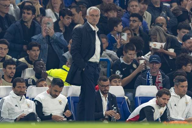 30th September 2025; Stamford Bridge, Chelsea, London, England: Champions League Football, Chelsea versus Benfica; Benfica manager Jose Mourinho  IanxStephen