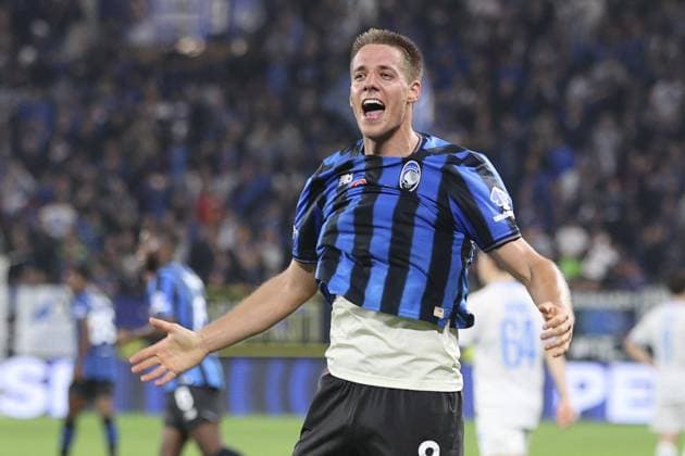 CALCIO - UEFA Champions League - Atalanta BC vs Club Brugge KV Mario Pasalic of Atalanta BC celebrates after scoring during Atalanta BC vs Club Brugge, Chanpions League 2025-26 League phase, Matchday 2Â°, game at New Balance Arena in Bergamo (BG), Italy, on September 30, 2025. Bergamo Italy  Copyright: xIPAxSport ABACAx