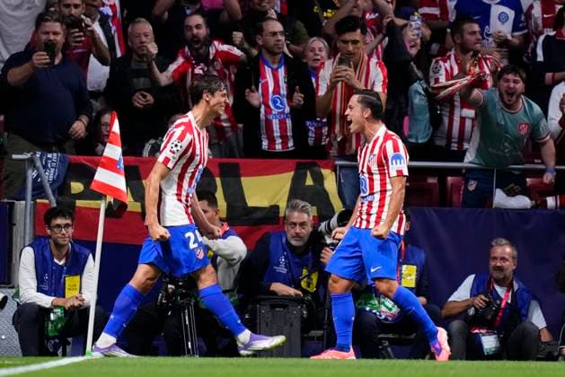 Atletico de Madrid v Eintracht Frankfurt - UEFA Champions League 2025 26 League Phase MD2 Robin Le Normand centre-back of Atletico de Madrid and Spain celebrates after scoring his sides first goal during the UEFA Champions League 2025 26 League Phase MD2 match between Atletico de Madrid and Eintracht Frankfurt at Estadio Metropolitano on September 30, 2025 in Madrid, Spain. Madrid Spain  Copyright: xJosexBretonx originalFilename:bretonhernandez-atletico250930_npsrO.jpg