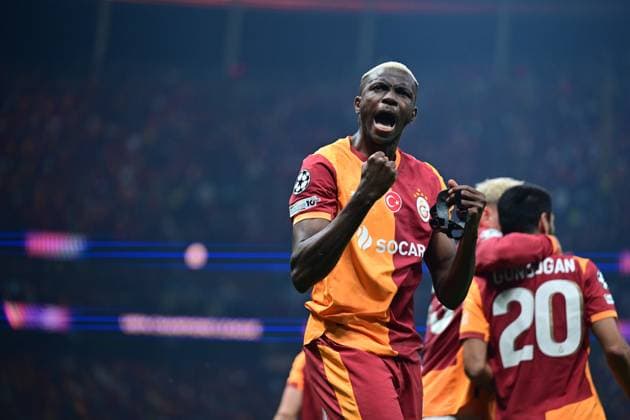 Galatasaray v Liverpool - UEFA Champions League ISTANBUL, TURKIYE - SEPTEMBER 30: Victor Osimhen of Galatasaray celebrates after scoring a goal during the UEFA Champions League week 2 match between Galatasaray and Liverpool at RAMS Park in Istanbul, Turkiye, on September 30, 2025. Abdulhamid Hosbas Anadolu Istanbul Turkey. Editorial use only. Please get in touch for any other usage.  Copyright: x2025xAnadoluxAbdulhamidxHosbasx