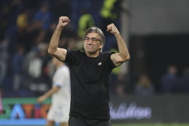 Ivan Juric Head Coach of Atalanta BC celebrate the victory at the end of Atalanta BC vs Club Brugge, Chanpions League 2025-26 League phase, Matchday 2Â°, game at New Balance Arena in Bergamo (BG), Italy, on September 30, 2025.  Copyright: xDavidexCasentini IPAxSportx xipa-agency.netx xx IPA_65974634 IPA_Agency_IPA65974634