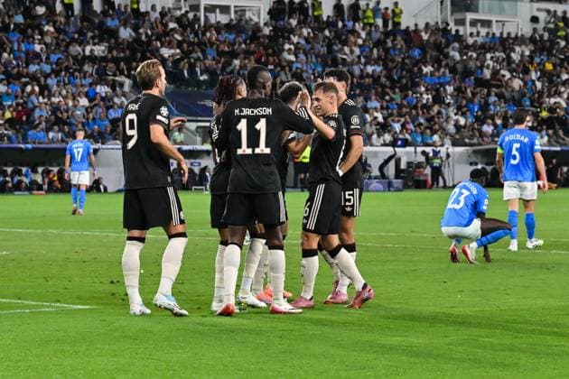 UEFA Champions League; Paphos FC - FC Bayern München; 30.09.2025 Jubel nach dem Treffer zum 0-4 durch Harry KANE (FC Bayern Muenchen 9) Tor Torschuetze Freude Happy UEFA Champions League: Paphos FC - FC Bayern München; Alphamega Stadium am 30.09.2025 Copyright: xBEAUTIFULxSPORTS Goldbergx