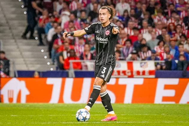 UEFA Champions League 2025 26, 2. Spieltag - Atletico Madrid vs Eintracht Frankfurt - Riyadh Air Metropolitano (Madrid, Spanien): Arthur Theate (Eintracht Frankfurt, 3) Copyright: xJOERANxSTEINSIEKx