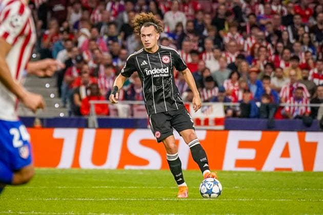 UEFA Champions League 2025 26, 2. Spieltag - Atletico Madrid vs Eintracht Frankfurt - Riyadh Air Metropolitano (Madrid, Spanien): Arthur Theate (Eintracht Frankfurt, 3) Copyright: xJOERANxSTEINSIEKx