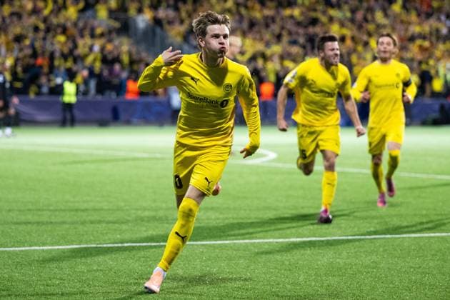 250930 Jens Petter Hauge of Bodo Glimt celebrates after 1-0 during the UEFA Champions League football match between Bodo Glimt and Tottenham on September 30, 2025 in Bodo. Photo: Marius Simensen BILDBYRAN COP 238 MM0044 bbeng football fotball fotboll soccer uefa champions league mesterligaen bodo glimt tottenham hotspur spurs jubel Copyright: MARIUSxSIMENSEN BB250930ZV002