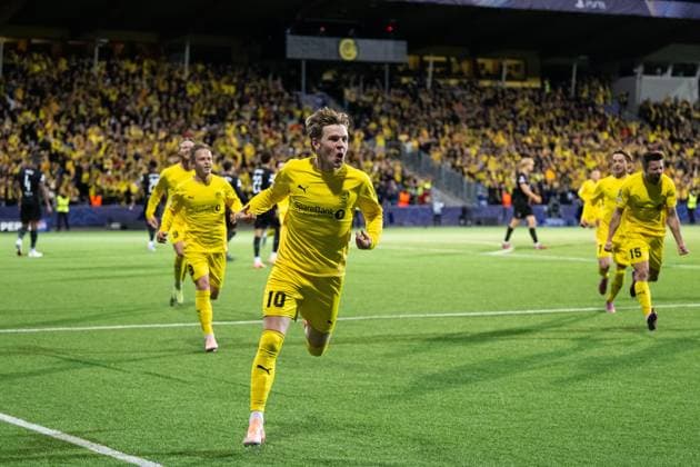 250930 Jens Petter Hauge of Bodo Glimt celebrates after 1-0 during the UEFA Champions League football match between Bodo Glimt and Tottenham on September 30, 2025 in Bodo. Photo: Marius Simensen BILDBYRAN COP 238 MM0044 bbeng football fotball fotboll soccer uefa champions league mesterligaen bodo glimt tottenham hotspur spurs jubel Copyright: MARIUSxSIMENSEN BB250930ZK001