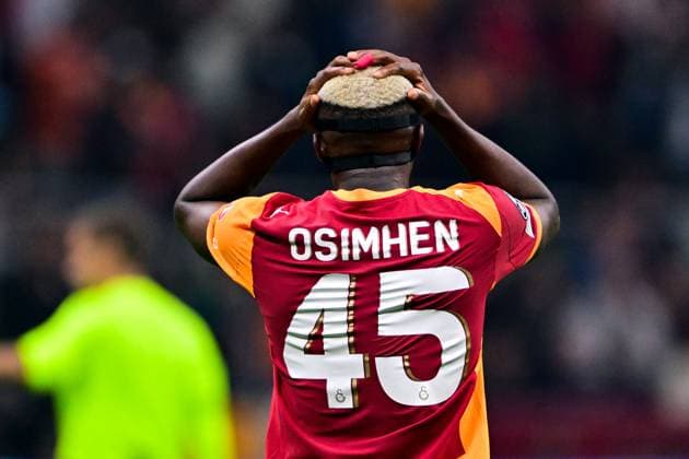 Galatasaray v Liverpool - UEFA Champions League ISTANBUL, TURKIYE - SEPTEMBER 30: Victor Osimhen (45) of Galatasaray reacts after missing a goal opportunity during the UEFA Champions League week 2 match between Galatasaray and Liverpool at RAMS Park in Istanbul, Turkiye, on September 30, 2025. Serhat Cagdas Anadolu Istanbul Turkey. Editorial use only. Please get in touch for any other usage.  Copyright: x2025xAnadoluxSerhatxCagdasx