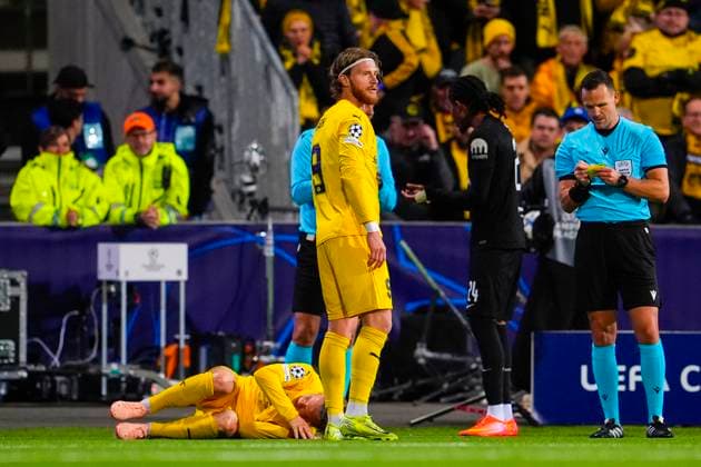 UEFA Champions League 2025 2026 Bodo Glimt Tottenham Bodo 20250930 Bodo Glimts Sondre Auklend lies down during the Champions League match between Bodo Glimt and Tottenham at Aspmyra Stadium Photo Lise Aserud NTB Bodo Norway EDITORIAL USE ONLY RESTRICTED USE FOR BETTING COMPANIES  Copyright: xLisexAserudx xNTBx