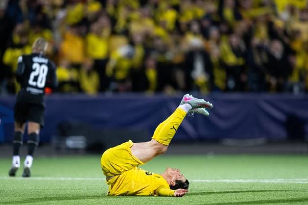 250930 Sondre Brunstad Fet of Bodo Glimt looks dejected during the UEFA Champions League football match between Bodo Glimt and Tottenham on September 30, 2025 in Bodo. Photo: Marius Simensen BILDBYRAN COP 238 MM0044 bbeng football fotball fotboll soccer uefa champions league mesterligaen bodo glimt tottenham hotspur spurs depp Copyright: MARIUSxSIMENSEN BB250930ZL004