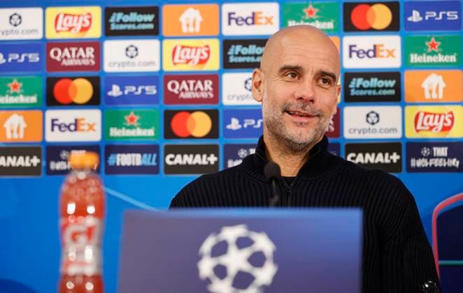 La Turbie, France - September 30, 2025: AS Monaco vs. Manchester City, UEFA Champions League- Group Stage D2 press conference, PK, Pressekonferenz with Coach Josep Pep Guardiola Sala. Mandoga Media Germany AS Monaco vs. Manchester City, UEFA Champions League- Group Stage D2