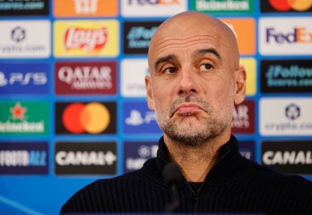 La Turbie, France - September 30, 2025: AS Monaco vs. Manchester City, UEFA Champions League- Group Stage D2 press conference, PK, Pressekonferenz with Coach Josep Pep Guardiola Sala. Mandoga Media Germany AS Monaco vs. Manchester City, UEFA Champions League- Group Stage D2