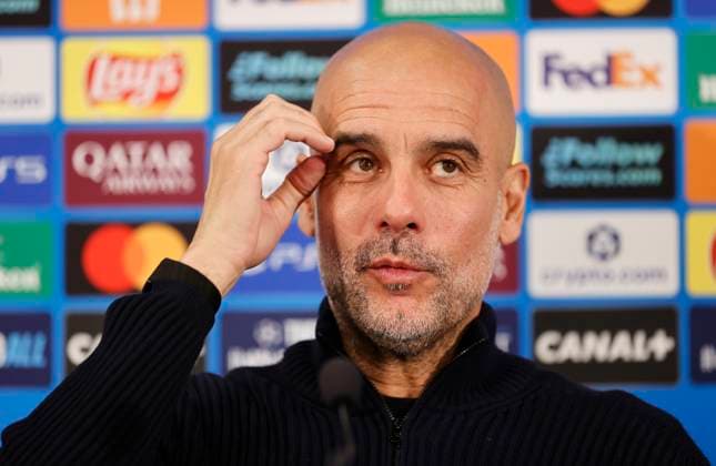 La Turbie, France - September 30, 2025: AS Monaco vs. Manchester City, UEFA Champions League- Group Stage D2 press conference, PK, Pressekonferenz with Coach Josep Pep Guardiola Sala. Mandoga Media Germany AS Monaco vs. Manchester City, UEFA Champions League- Group Stage D2