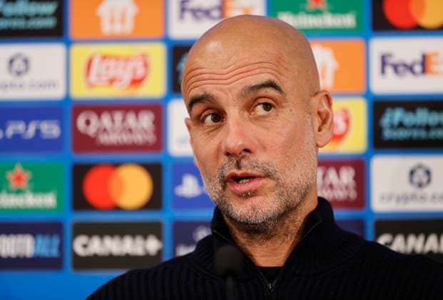 La Turbie, France - September 30, 2025: AS Monaco vs. Manchester City, UEFA Champions League- Group Stage D2 press conference, PK, Pressekonferenz with Coach Josep Pep Guardiola Sala. Mandoga Media Germany AS Monaco vs. Manchester City, UEFA Champions League- Group Stage D2