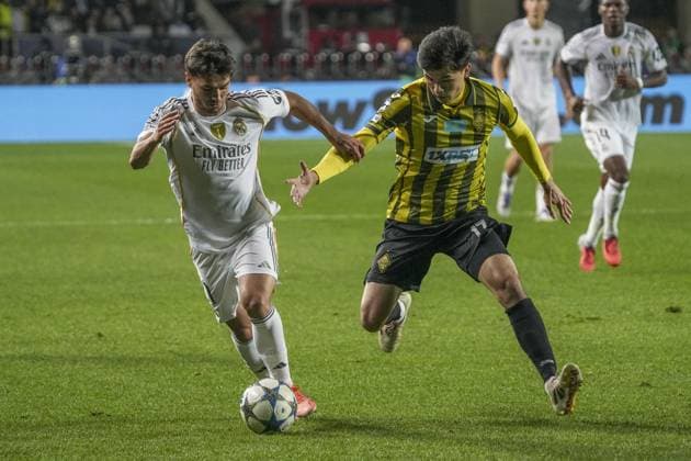 Kairat Almaty v Real Madrid - UEFA Champions League ALMATY, KAZAKHSTAN - SEPTEMBER 30: Players in action during the UEFA Champions League group stage match between Kairat Almaty and Real Madrid at Almaty Ortalyk Stadion in Almaty, Kazakhstan on September 30, 2025. Turar Kazangapov Anadolu Almaty Kazakhstan. Editorial use only. Please get in touch for any other usage.  Copyright: x2025xAnadoluxTurarxKazangapovx